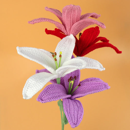 Handgemachtes gestricktes Häkel-Lilienzweig-Dekor