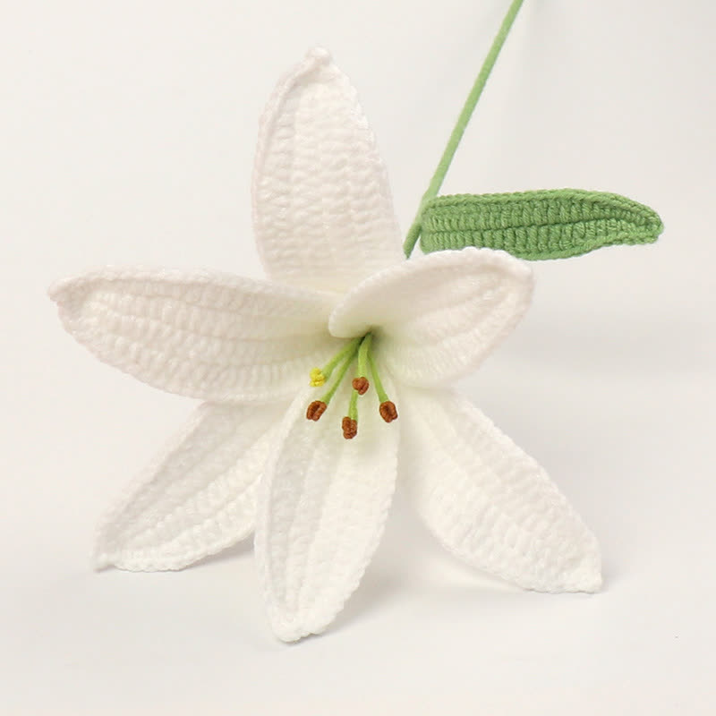 Handgemachtes gestricktes Häkel-Lilienzweig-Dekor