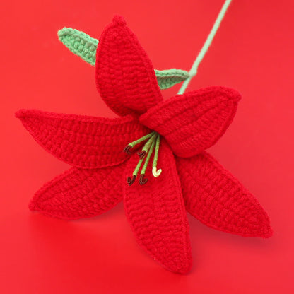 Handgemachtes gestricktes Häkel-Lilienzweig-Dekor