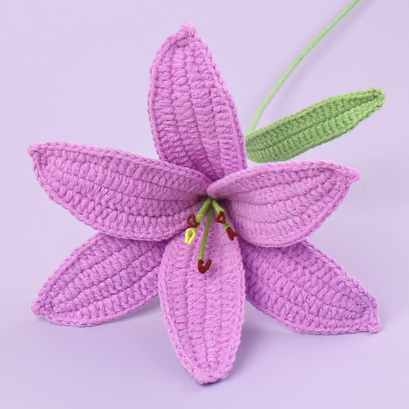 Handgemachtes gestricktes Häkel-Lilienzweig-Dekor