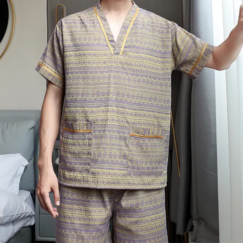 Atmungsaktives Pyjama-Set aus Baumwolle in Übergröße