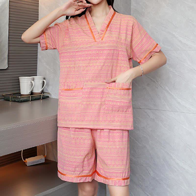 Atmungsaktives Pyjama-Set aus Baumwolle in Übergröße