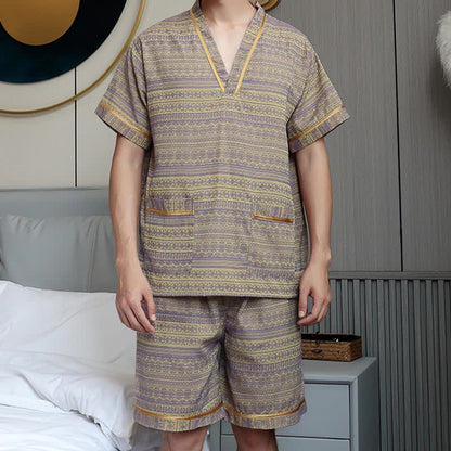 Atmungsaktives Pyjama-Set aus Baumwolle in Übergröße