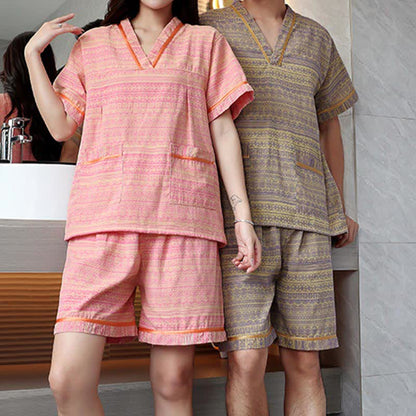 Atmungsaktives Pyjama-Set aus Baumwolle in Übergröße