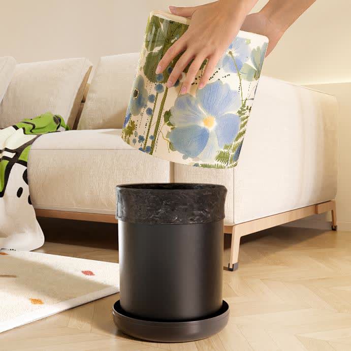 Dekorativer Mülleimer mit großem Fassungsvermögen und Blumenmuster