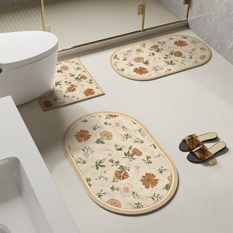 Rural Floral Diatom Schlamm Anti-Rutsch-Badematte