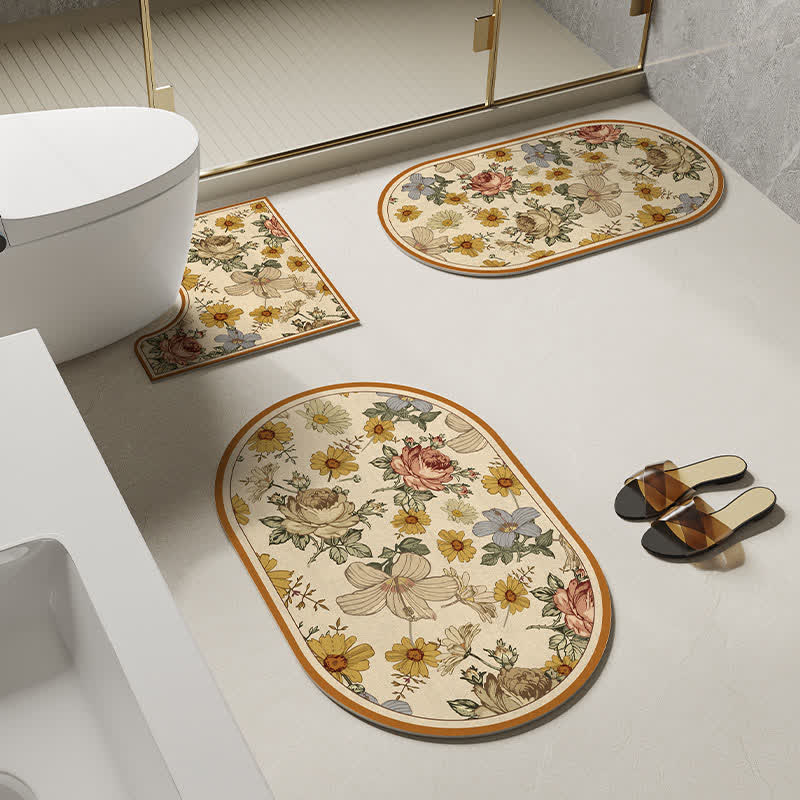 Rural Floral Diatom Schlamm Anti-Rutsch-Badematte