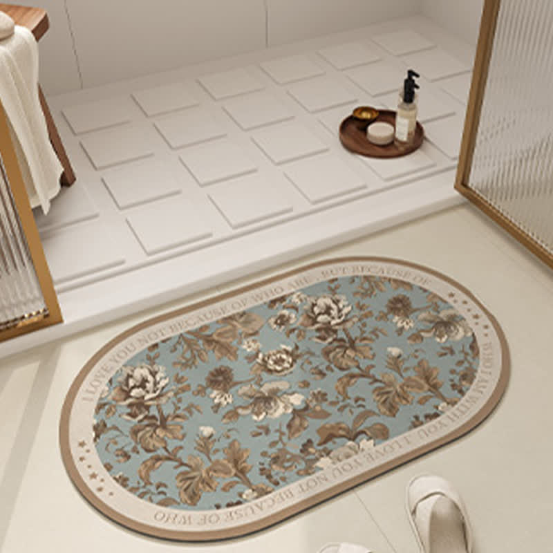Rural Floral Diatom Schlamm Anti-Rutsch-Badematte