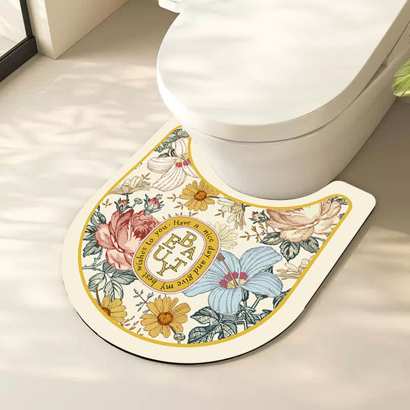 Luxuriöse Anti-Rutsch-Badematte aus Kieselalgenschlamm mit Blumenmuster