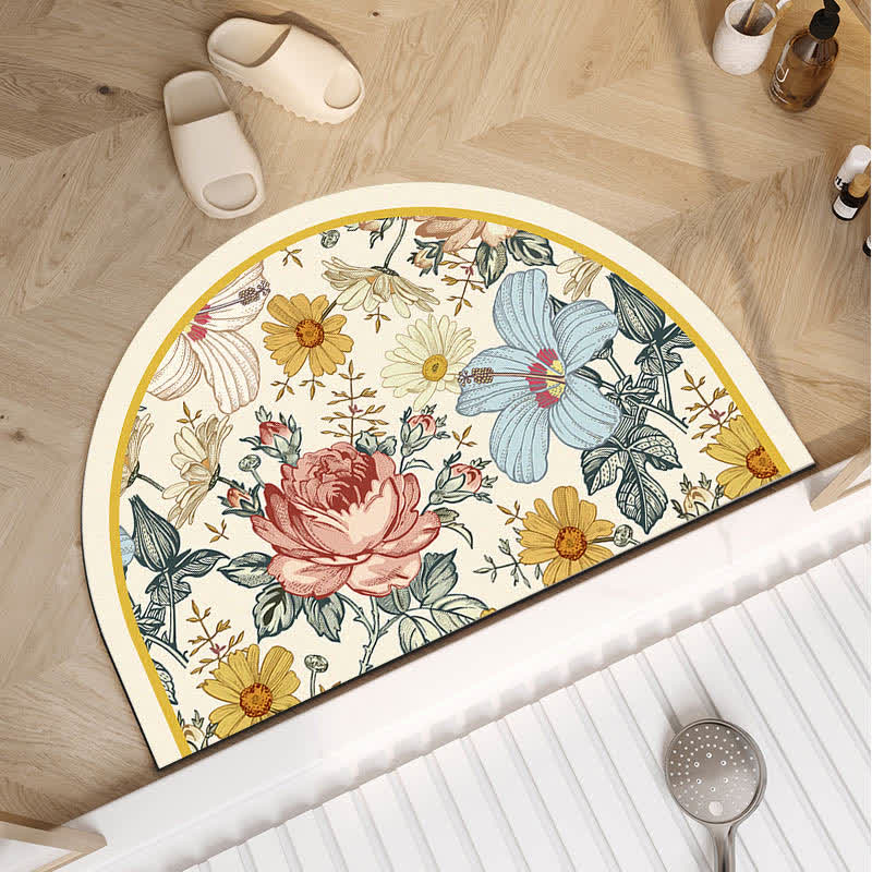 Luxuriöse Anti-Rutsch-Badematte aus Kieselalgenschlamm mit Blumenmuster