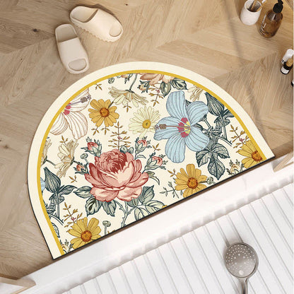 Luxuriöse Anti-Rutsch-Badematte aus Kieselalgenschlamm mit Blumenmuster
