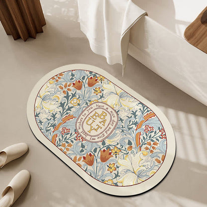 Luxuriöse Anti-Rutsch-Badematte aus Kieselalgenschlamm mit Blumenmuster