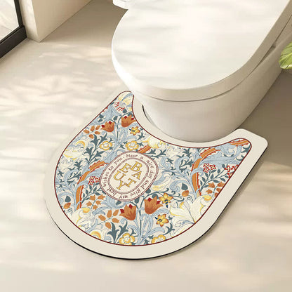 Luxuriöse Anti-Rutsch-Badematte aus Kieselalgenschlamm mit Blumenmuster