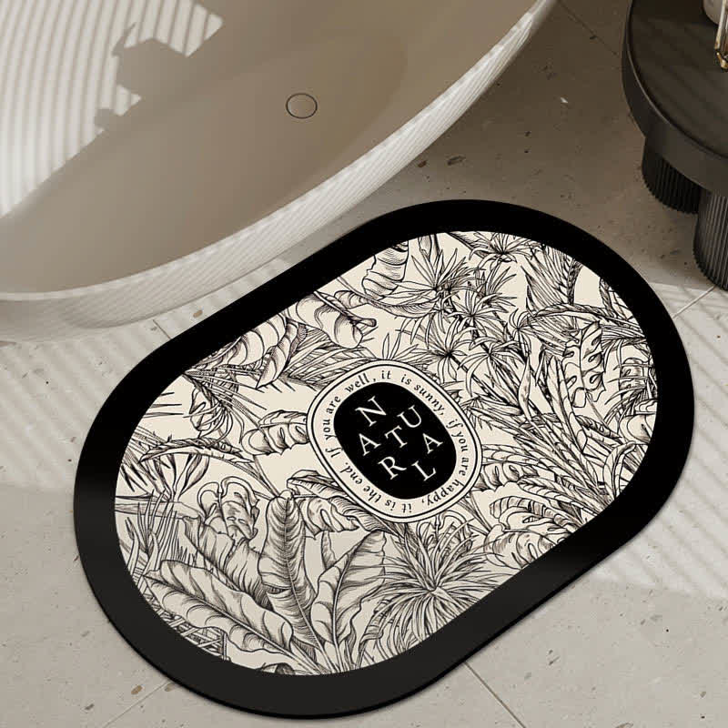Luxuriöse Anti-Rutsch-Badematte aus Kieselalgenschlamm mit Blumenmuster
