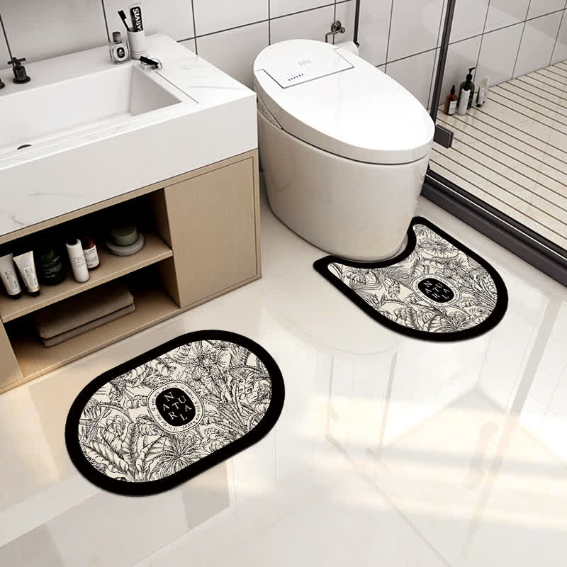 Luxuriöse Anti-Rutsch-Badematte aus Kieselalgenschlamm mit Blumenmuster