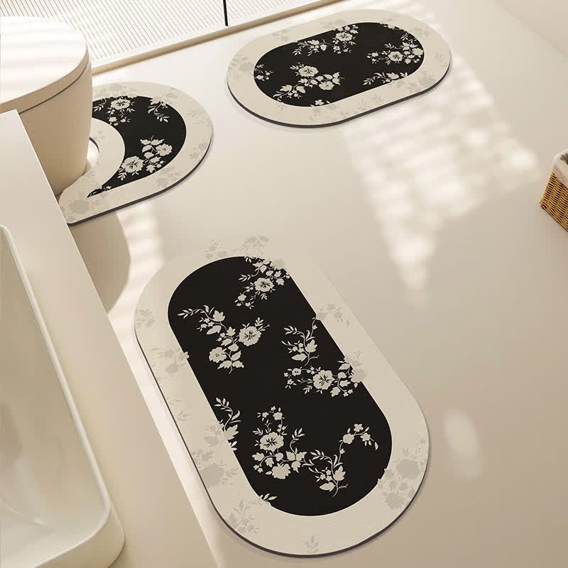 Anti-Rutsch-Badematte mit Kieselalgenschlamm im Vintage-Stil