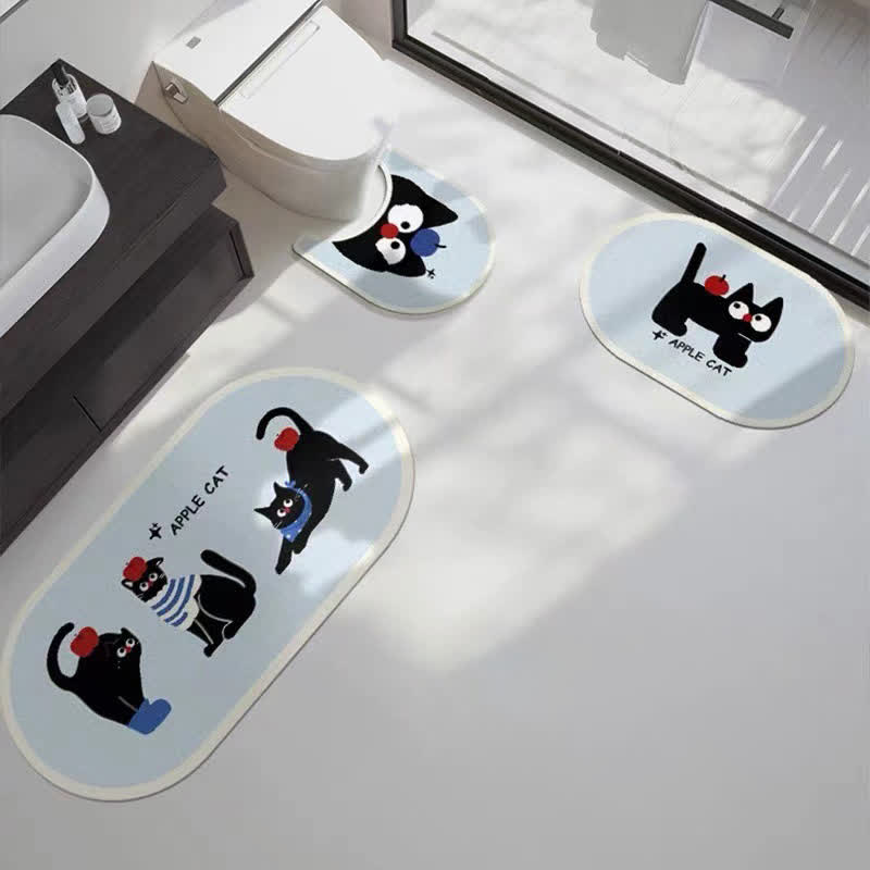 Cartoon Katze Kieselalgen Schlamm Anti-Rutsch-Badematte