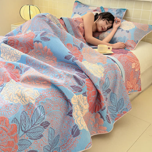 Jacquard-Steppdecke aus Baumwollgaze im Pastoralstil