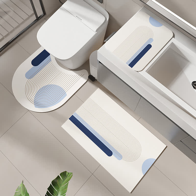 Einfache, moderne, rutschfeste Badematte aus Kieselalgenschlamm