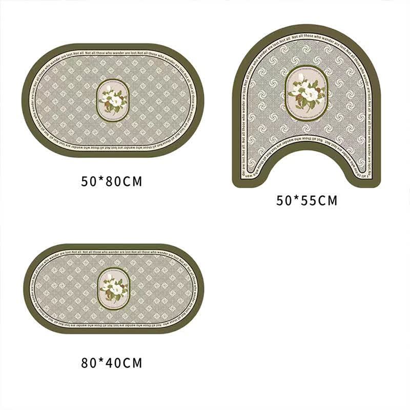 Retro Plaid Floral Diatom Schlamm Anti-Rutsch-Badematte