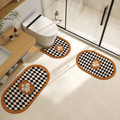 Retro Plaid Floral Diatom Schlamm Anti-Rutsch-Badematte
