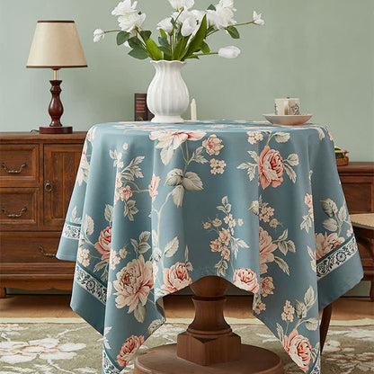 Elegante Tischdecke mit Blumenkranich-Muster