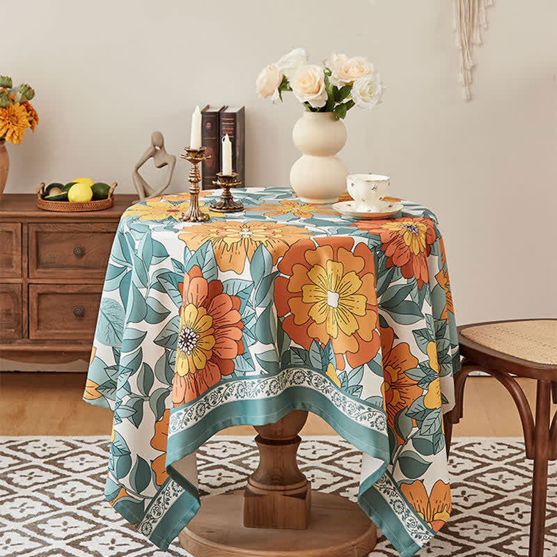 Elegante Tischdecke mit Blumenkranich-Muster