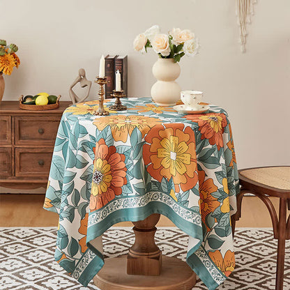 Elegante Tischdecke mit Blumenkranich-Muster