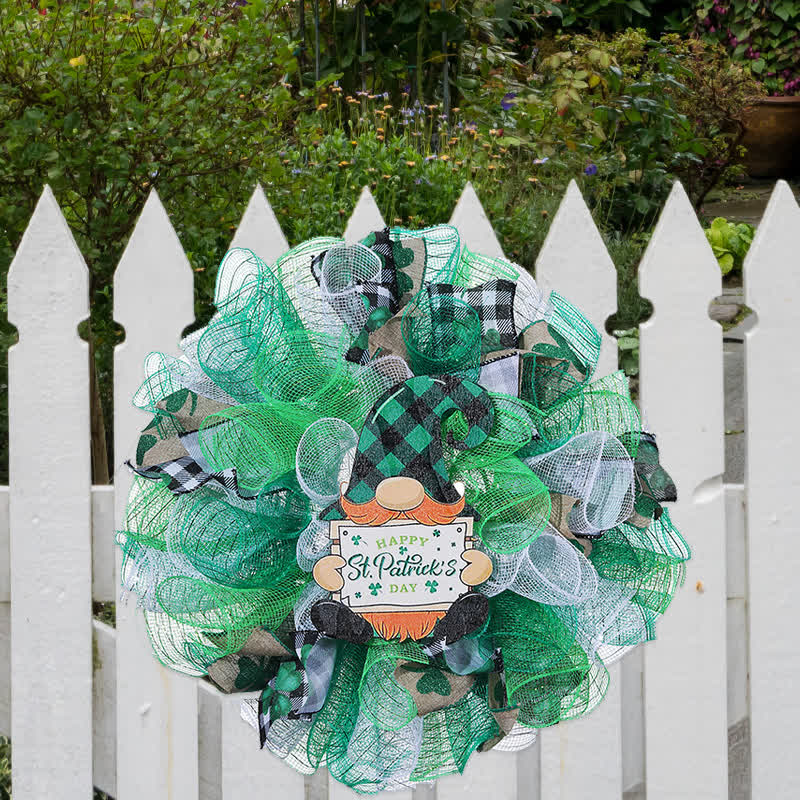 St. Patrick's Day Ribbon Doll Kranz Hängedeko