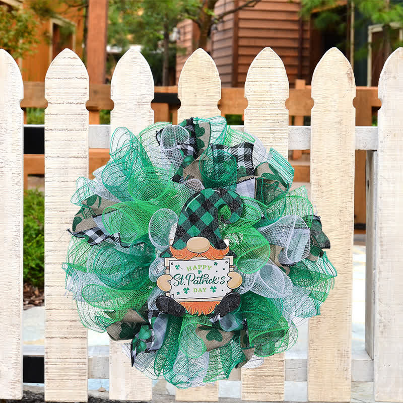 St. Patrick's Day Ribbon Doll Kranz Hängedeko