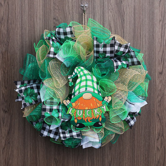St. Patrick's Day Ribbon Doll Kranz Hängedeko