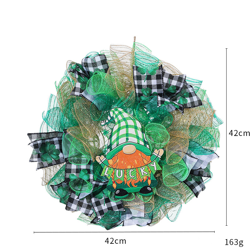 St. Patrick's Day Ribbon Doll Kranz Hängedeko