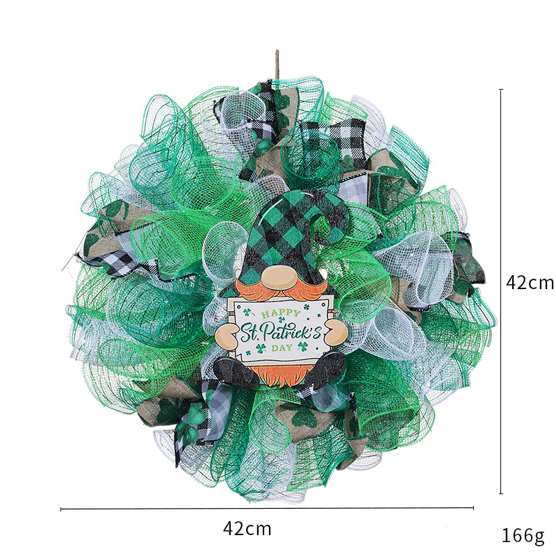 St. Patrick's Day Ribbon Doll Kranz Hängedeko