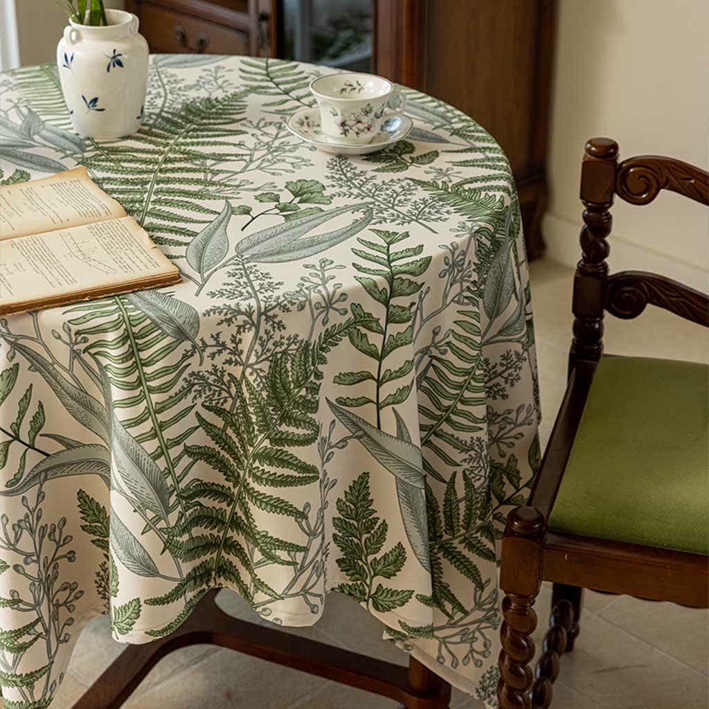 Tischdecke mit französischem Retro-Pflanzendruck