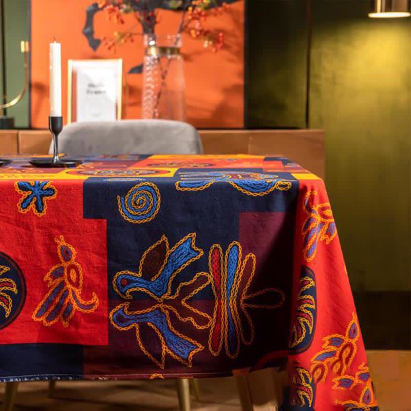 Tischdecke mit geometrischem Muster im exotischen Stil