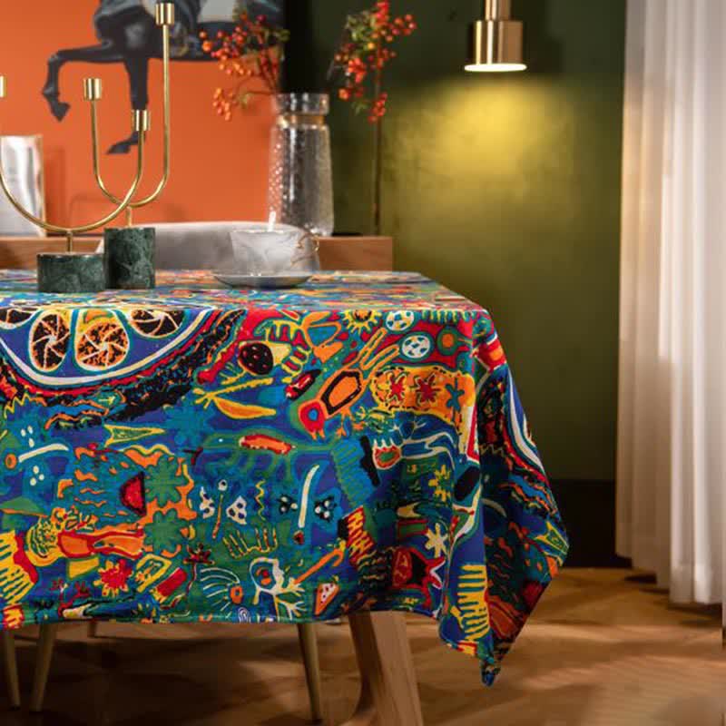 Tischdecke mit geometrischem Muster im exotischen Stil