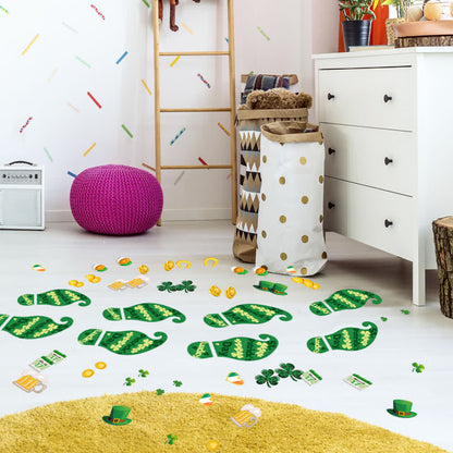 St. Patrick's Day Kleeblatt-Fußabdrücke Sticker