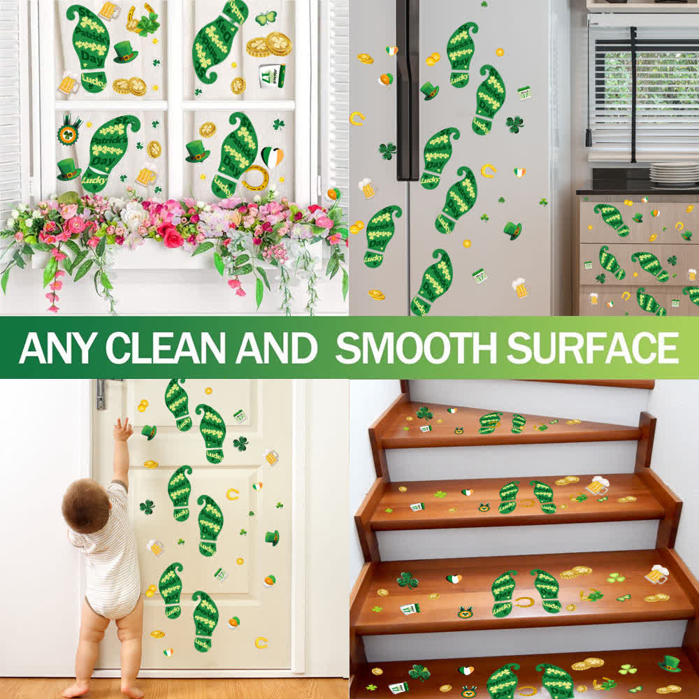 St. Patrick's Day Kleeblatt-Fußabdrücke Sticker