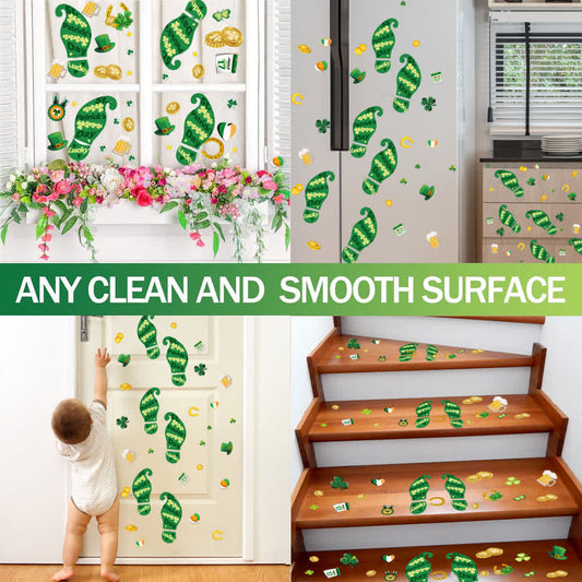 St. Patrick's Day Kleeblatt-Fußabdrücke Sticker