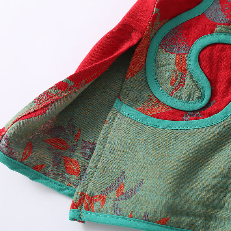 Jacquard-Nachtwäscheset aus Baumwollgaze mit Granatapfelmotiv
