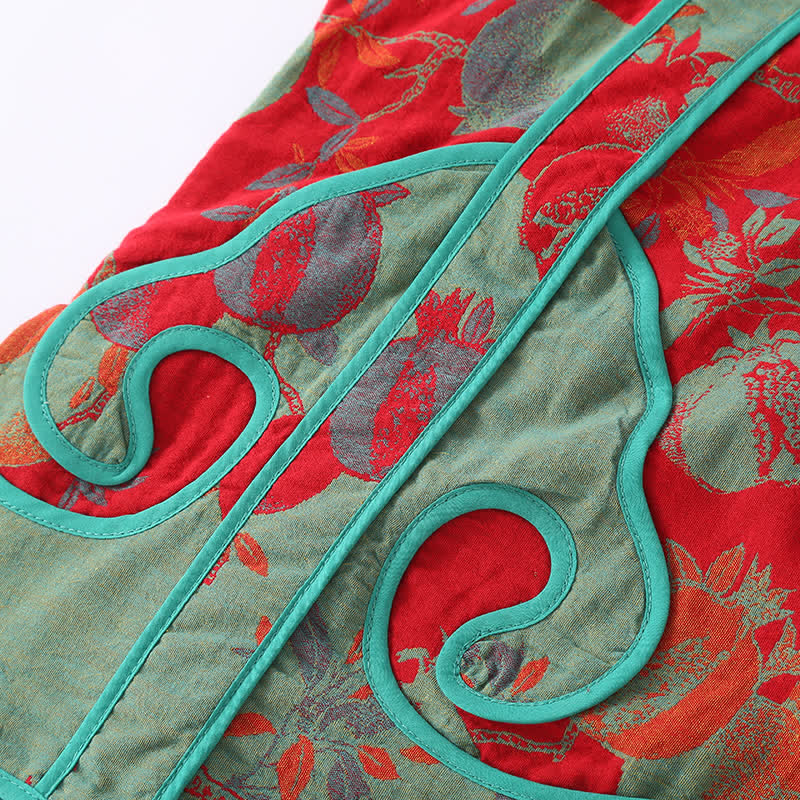 Jacquard-Nachtwäscheset aus Baumwollgaze mit Granatapfelmotiv