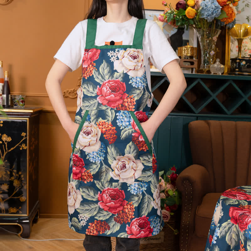 Elegante Rose Wasserdichte Schürze mit Tasche