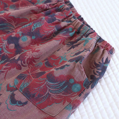 Doppellagiges Gaze-Pyjama-Set mit Retro-Schmetterling
