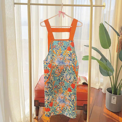 Wasserdichte, ölbeständige Schürze mit Retro-Blumenmuster
