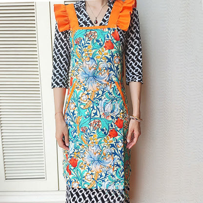 Wasserdichte, ölbeständige Schürze mit Retro-Blumenmuster