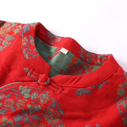 Nachtwäsche-Set aus Baumwollgaze mit Froschverschluss und Blumenmuster