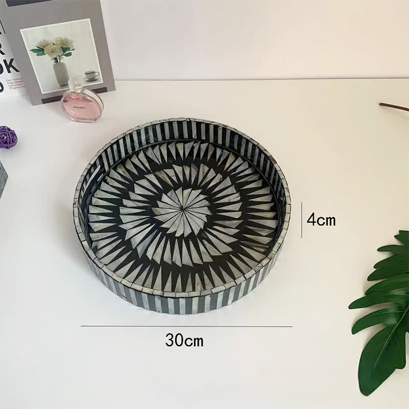 Leichtes Luxus-Tee-Desserttablett mit Muscheln