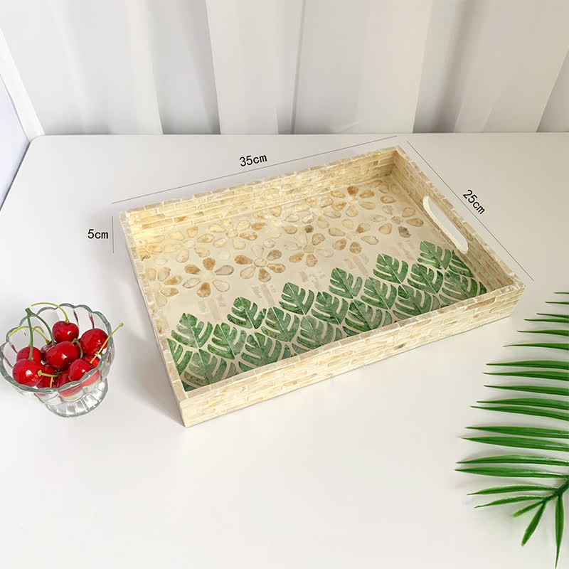 Leichtes Luxus-Tee-Desserttablett mit Muscheln