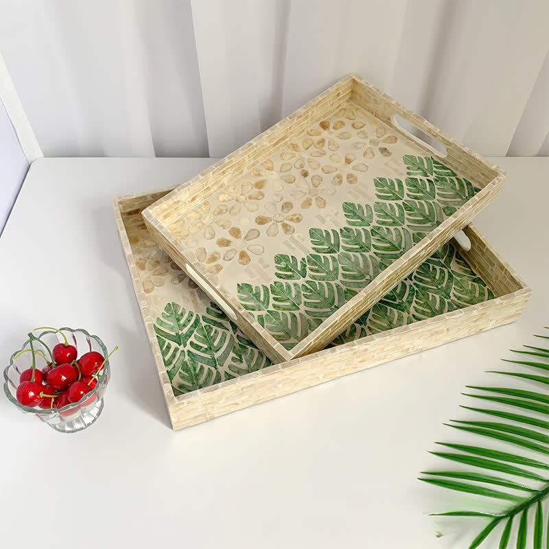 Leichtes Luxus-Tee-Desserttablett mit Muscheln