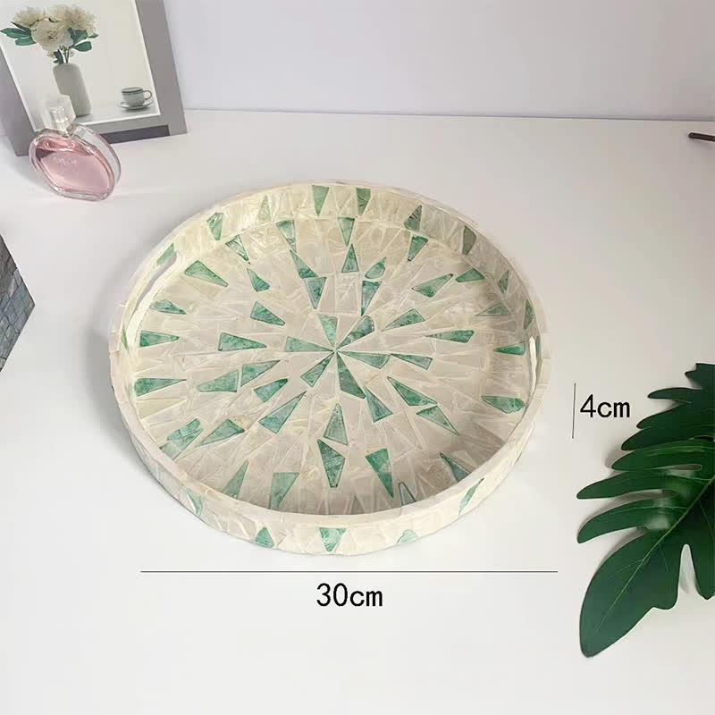 Leichtes Luxus-Tee-Desserttablett mit Muscheln